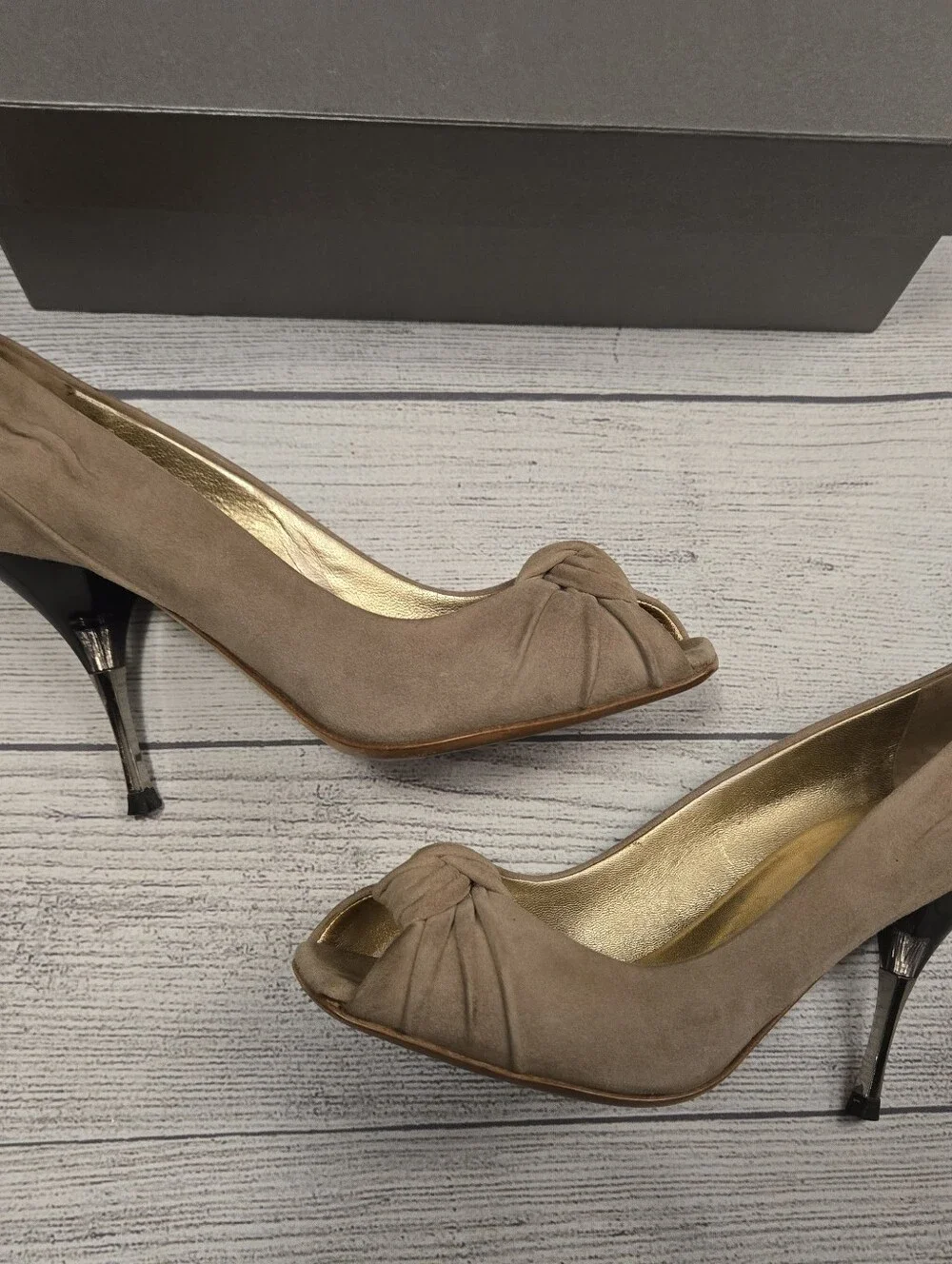 Prada Suede Ruffle Embellishment Pumps $770.